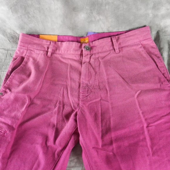 NWT Hugo BOSS ORANGE BRAND Cotton Blend FADED RED Tapered Fit STIMO SHORTS ANB - Picture 2 of 3